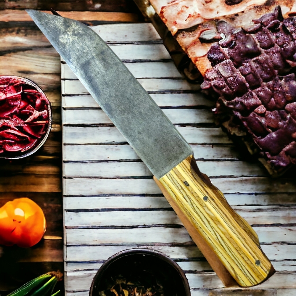 Handcrafted Grey Fox  Original Hardwood Kitchen Butcher Hunting Knive